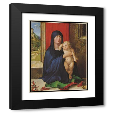 Madonna And Child Black Modern Wood Framed Art Print with Double Matting by Durer, Albrecht