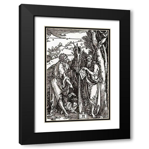 Sts John The Baptist And Onuphrius Black Modern Wood Framed Art Print with Double Matting by Durer, Albrecht