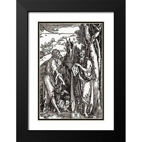 Sts John The Baptist And Onuphrius Black Modern Wood Framed Art Print with Double Matting by Durer, Albrecht