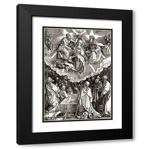 The Coronation Of The Virgin Black Modern Wood Framed Art Print with Double Matting by Durer, Albrecht