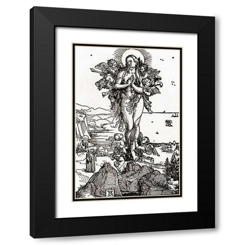 The Ecstasy Of St Mary Magdalene Black Modern Wood Framed Art Print with Double Matting by Durer, Albrecht
