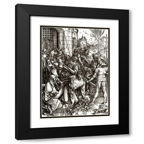 The Great Passion 4 Black Modern Wood Framed Art Print with Double Matting by Durer, Albrecht