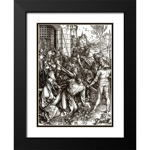 The Great Passion 4 Black Modern Wood Framed Art Print with Double Matting by Durer, Albrecht
