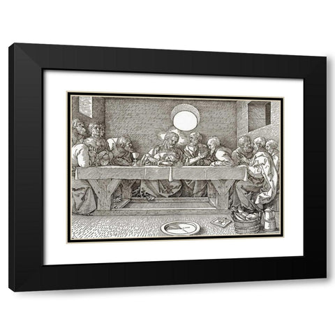 The Last Supper Black Modern Wood Framed Art Print with Double Matting by Durer, Albrecht