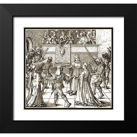 The Masquerade Black Modern Wood Framed Art Print with Double Matting by Durer, Albrecht