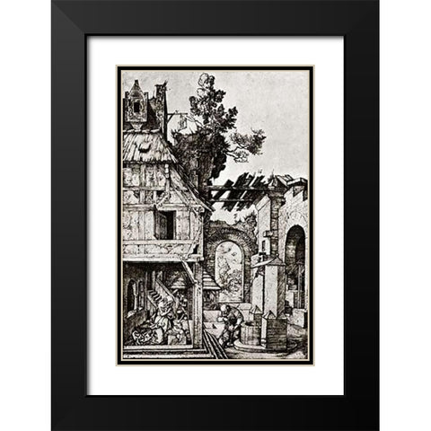 The Nativity Black Modern Wood Framed Art Print with Double Matting by Durer, Albrecht