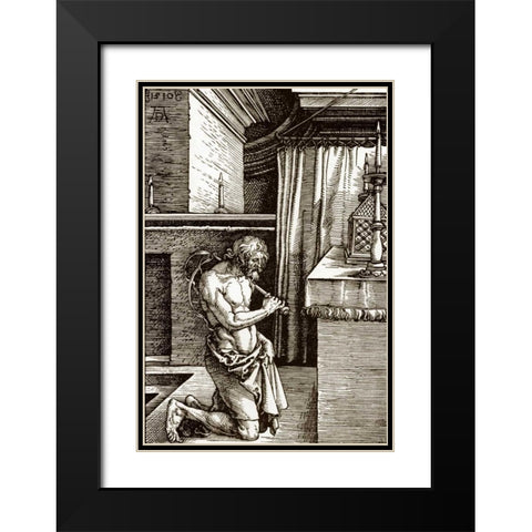 The Penitent Black Modern Wood Framed Art Print with Double Matting by Durer, Albrecht