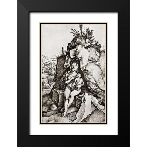 The Repentance Of St John Museumysostom Black Modern Wood Framed Art Print with Double Matting by Durer, Albrecht