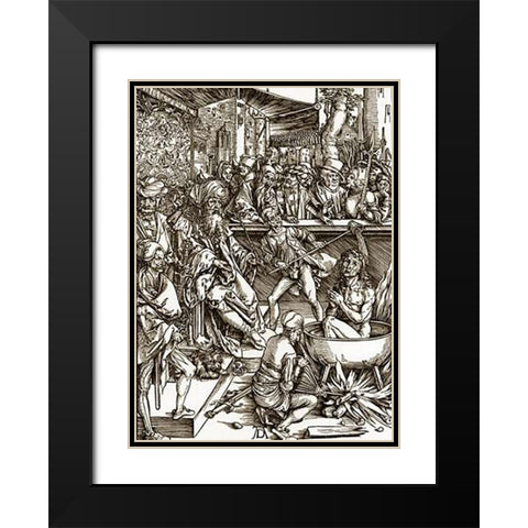 The Revelation Of St John Black Modern Wood Framed Art Print with Double Matting by Durer, Albrecht