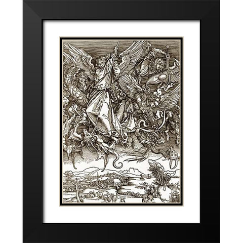 The Revelation Of St John 11 Black Modern Wood Framed Art Print with Double Matting by Durer, Albrecht