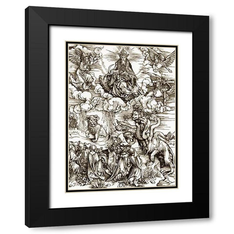 The Revelation Of St John 12 Black Modern Wood Framed Art Print with Double Matting by Durer, Albrecht