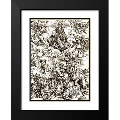 The Revelation Of St John 12 Black Modern Wood Framed Art Print with Double Matting by Durer, Albrecht