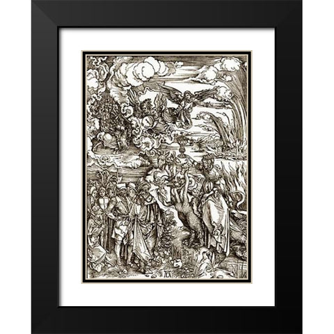 The Revelation Of St John 14 Black Modern Wood Framed Art Print with Double Matting by Durer, Albrecht