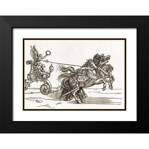 The Small Triumphal Car 2 Black Modern Wood Framed Art Print with Double Matting by Durer, Albrecht