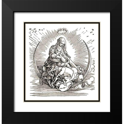 The Virgin In Glory Black Modern Wood Framed Art Print with Double Matting by Durer, Albrecht
