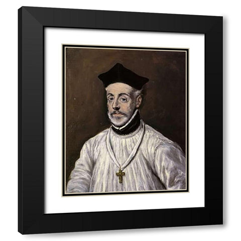 Diego De Covarrubias Black Modern Wood Framed Art Print with Double Matting by Greco, El