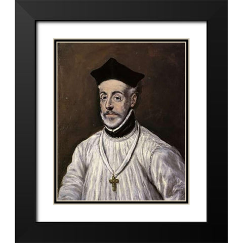 Diego De Covarrubias Black Modern Wood Framed Art Print with Double Matting by Greco, El