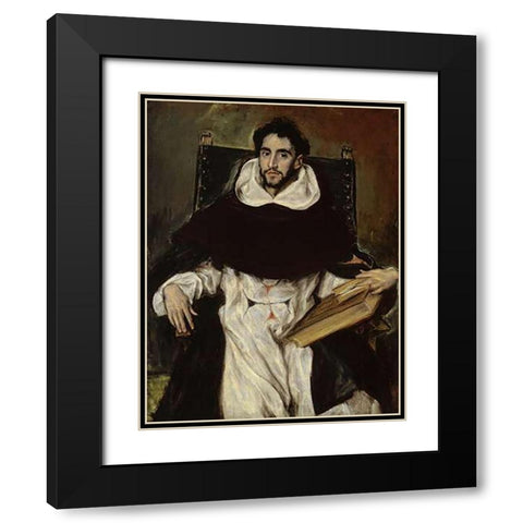 Fray Hortensio Felix Paravicino Black Modern Wood Framed Art Print with Double Matting by Greco, El