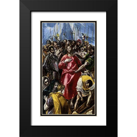 The Disrobing Of Museumist Black Modern Wood Framed Art Print with Double Matting by Greco, El
