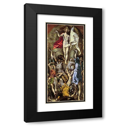 The Resurrection Black Modern Wood Framed Art Print with Double Matting by Greco, El