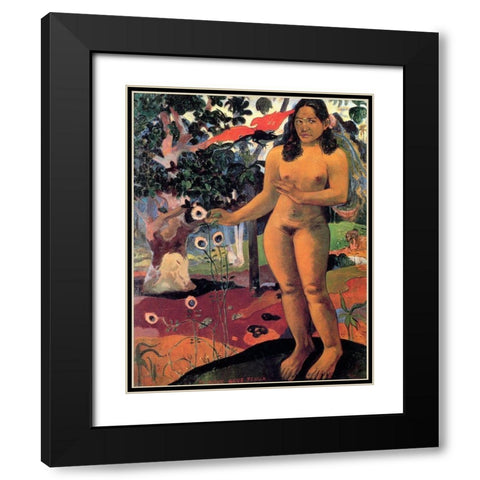 Delightful Land Black Modern Wood Framed Art Print with Double Matting by Gauguin, Paul