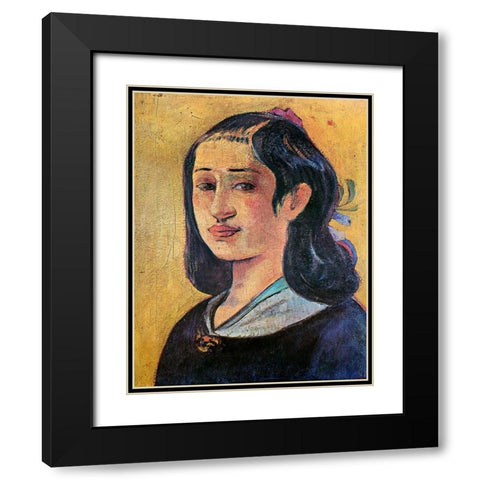 Portrait Of The Artists Mother Black Modern Wood Framed Art Print with Double Matting by Gauguin, Paul