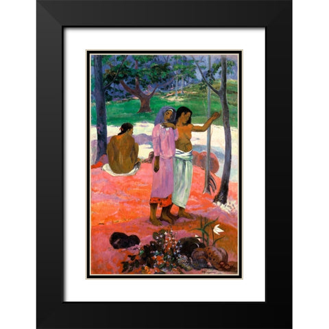 The Call Black Modern Wood Framed Art Print with Double Matting by Gauguin, Paul