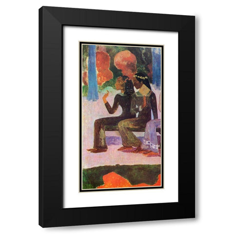 We Shall Not Go To Market Detail 2 Black Modern Wood Framed Art Print with Double Matting by Gauguin, Paul