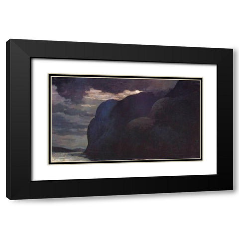 Cape Trinity Saguenay River Moonlight Black Modern Wood Framed Art Print with Double Matting by Homer, Winslow