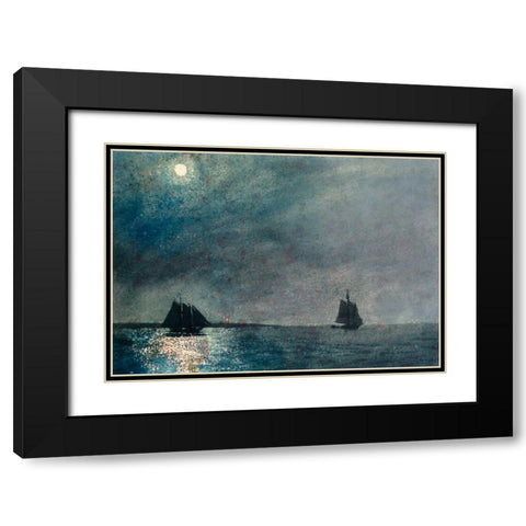 Eastern Point Light Black Modern Wood Framed Art Print with Double Matting by Homer, Winslow