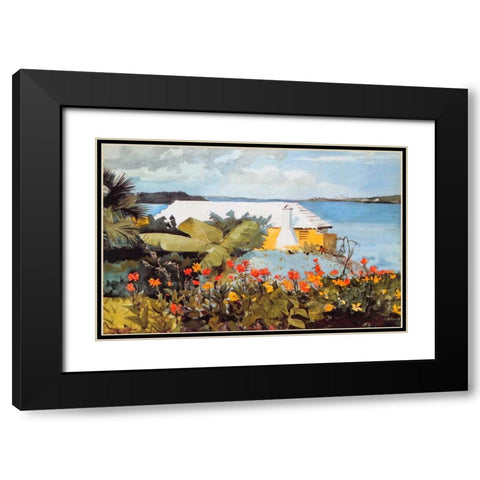 Flower Garden And Bungalow Bermuda Black Modern Wood Framed Art Print with Double Matting by Homer, Winslow