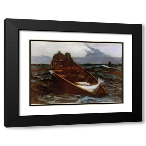 Fog Warning Black Modern Wood Framed Art Print with Double Matting by Homer, Winslow