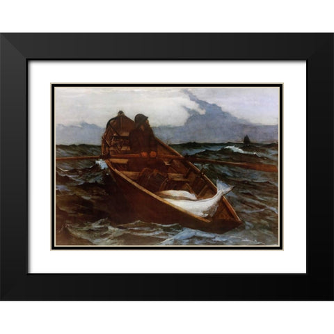 Fog Warning Black Modern Wood Framed Art Print with Double Matting by Homer, Winslow