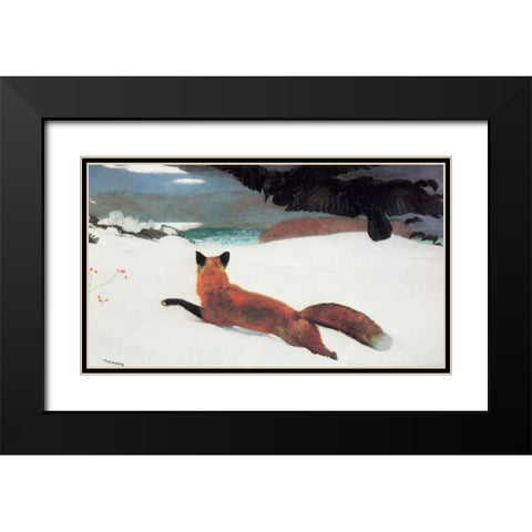 Fox Hunt Black Modern Wood Framed Art Print with Double Matting by Homer, Winslow