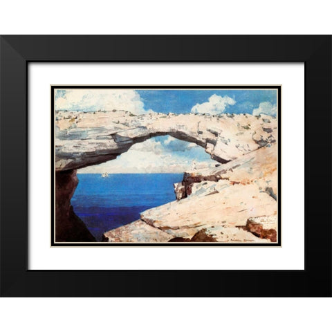 Glass Windows Bahamas Black Modern Wood Framed Art Print with Double Matting by Homer, Winslow