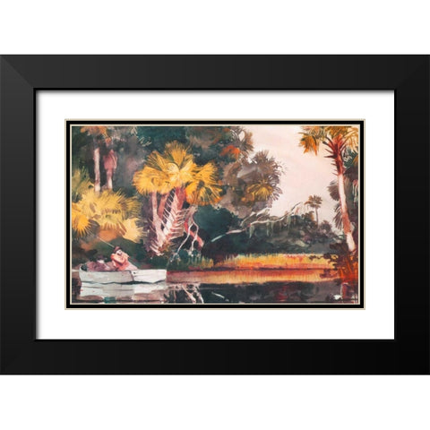 Homosassa Jungle Black Modern Wood Framed Art Print with Double Matting by Homer, Winslow