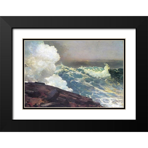Northeaster Black Modern Wood Framed Art Print with Double Matting by Homer, Winslow
