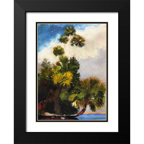 Palm Trees Florida Black Modern Wood Framed Art Print with Double Matting by Homer, Winslow