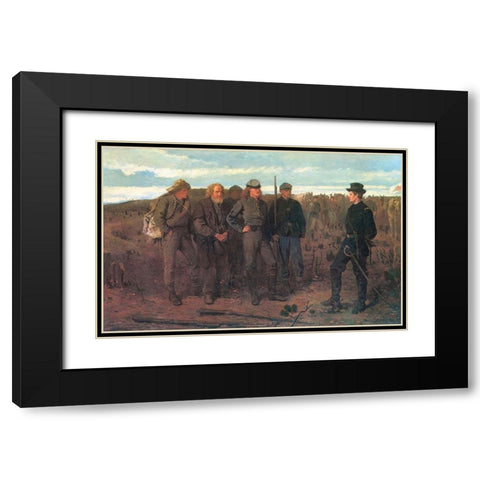 Prisoners From The Front Black Modern Wood Framed Art Print with Double Matting by Homer, Winslow