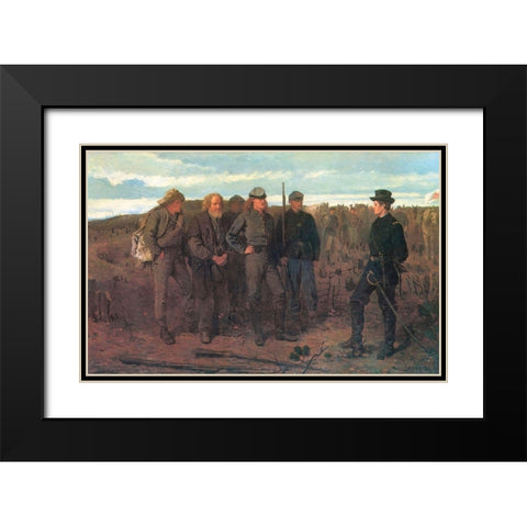 Prisoners From The Front Black Modern Wood Framed Art Print with Double Matting by Homer, Winslow