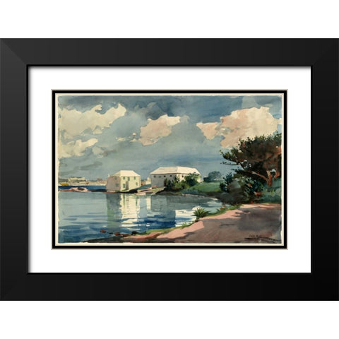 Salt Kettle Bermuda Black Modern Wood Framed Art Print with Double Matting by Homer, Winslow