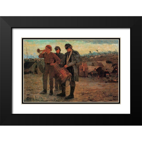 Sounding Reveille Black Modern Wood Framed Art Print with Double Matting by Homer, Winslow