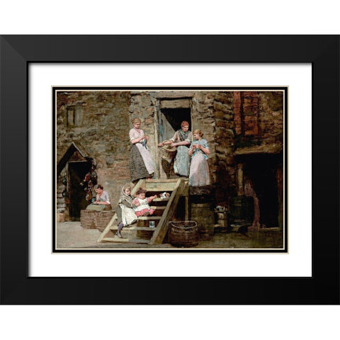 Sparrow Hall Black Modern Wood Framed Art Print with Double Matting by Homer, Winslow