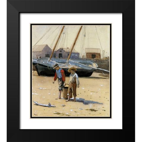 The Basket Of Clams 1873 Black Modern Wood Framed Art Print with Double Matting by Homer, Winslow