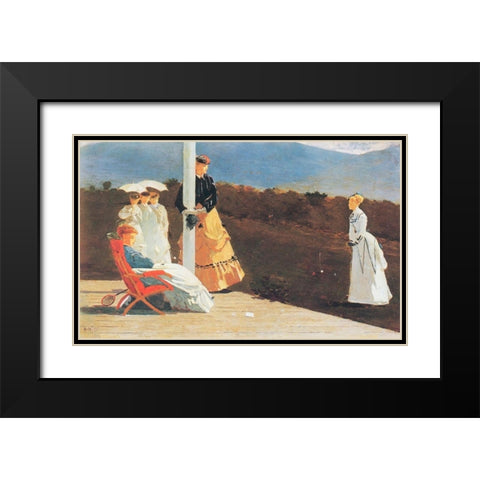 The Croquet Match Black Modern Wood Framed Art Print with Double Matting by Homer, Winslow