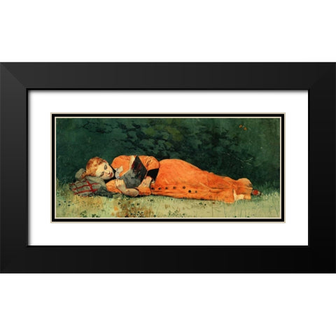 The New Novel Black Modern Wood Framed Art Print with Double Matting by Homer, Winslow
