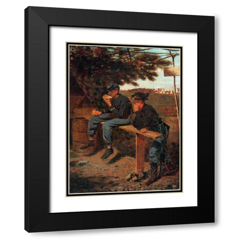 The Sutlers Tent Black Modern Wood Framed Art Print with Double Matting by Homer, Winslow