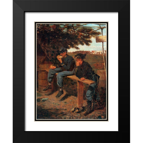 The Sutlers Tent Black Modern Wood Framed Art Print with Double Matting by Homer, Winslow