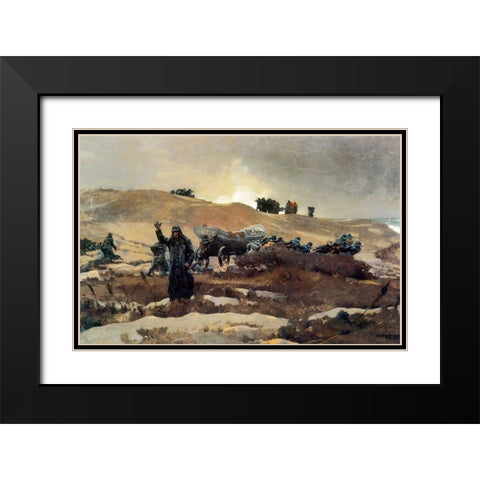 The Wreck Black Modern Wood Framed Art Print with Double Matting by Homer, Winslow