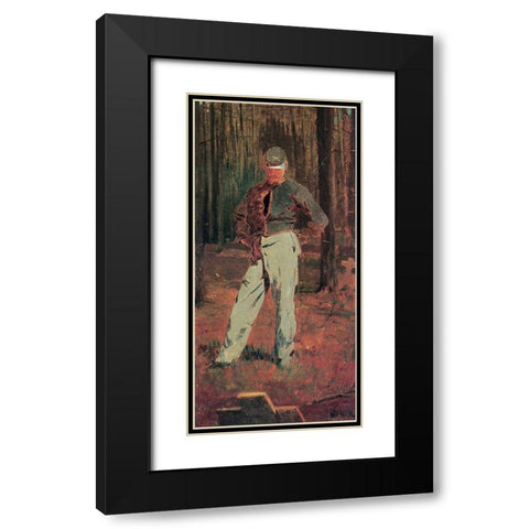 Trooper Meditating Beside A Grave Black Modern Wood Framed Art Print with Double Matting by Homer, Winslow